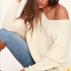 Lulu’s Emerson Cream Doleman Sleeve Sweater size L